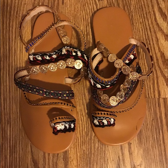 No Brand Shoes - Boho Gypsy belly dance Embellished Sandals. 9